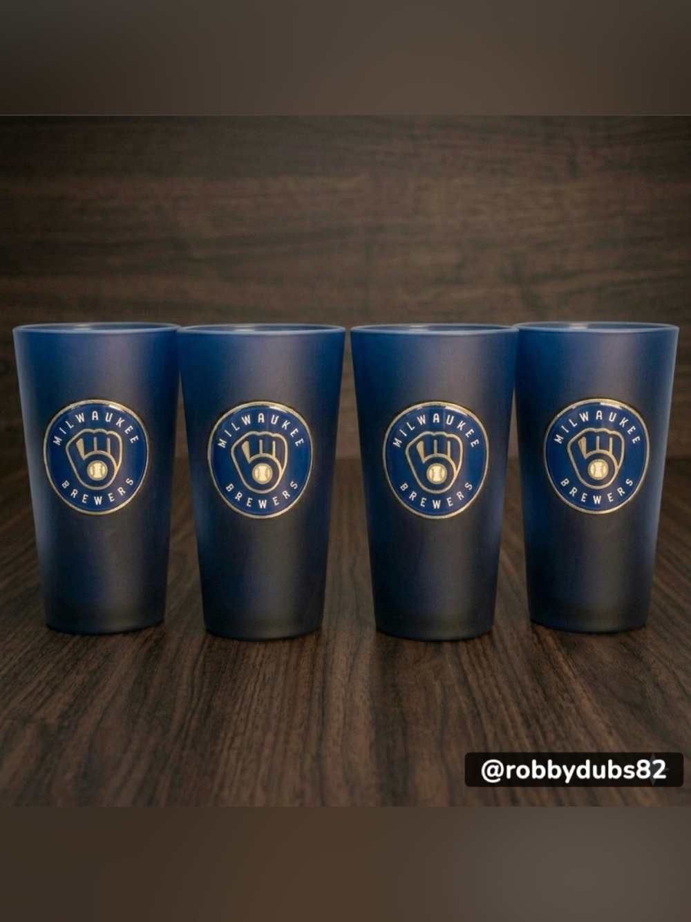 🆕 (Set of 4) Milwaukee Brewers Pint Glasses